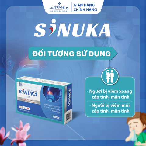 Viên uống Sinuka hỗ trợ giảm đau viêm xoang - Giải pháp hiệu quả cho hắt hơi, sổ mũi - Nutramed (30 viên)