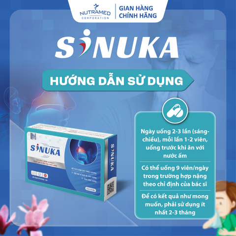 Viên uống Sinuka hỗ trợ giảm đau viêm xoang - Giải pháp hiệu quả cho hắt hơi, sổ mũi - Nutramed (30 viên)