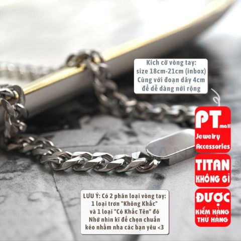 Lắc Tay Khắc Tên Nam Nữ Đôi Unisex - Vòng Tay Tình Nhân Chất Liệu Thép Titan, Quà Tặng Ý Nghĩa Cho Cặp Đôi