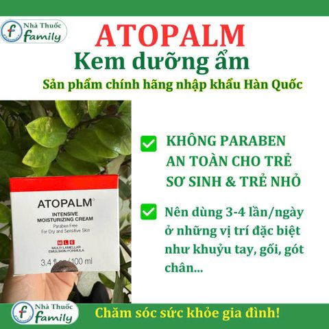 Kem Dưỡng Ẩm ATOPALM - Hỗ Trợ Làm Dịu Viêm Da Cơ Địa, Chàm Da, Dành Cho Trẻ Sơ Sinh và Người Lớn - 100ml