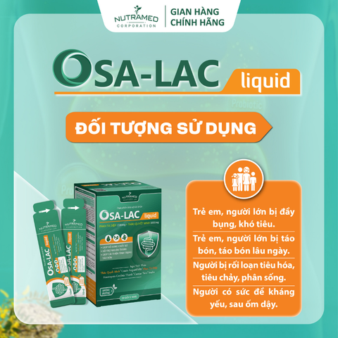 Siro Osalac liquid hỗ trợ sức khỏe đường ruột (20 gói)
