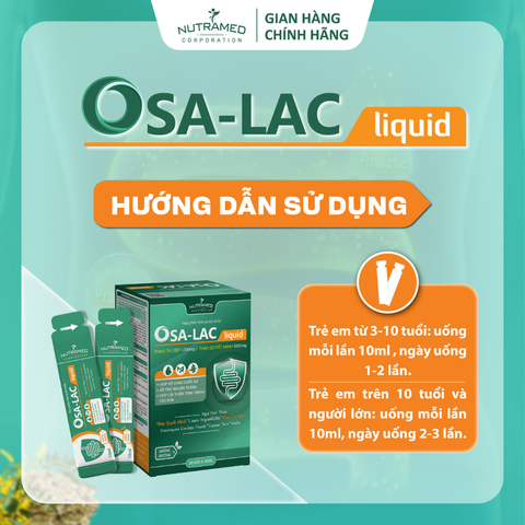 Siro Osalac liquid hỗ trợ sức khỏe đường ruột (20 gói)