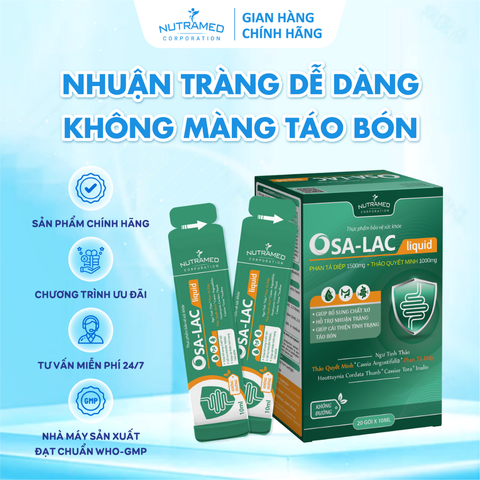 Siro Osalac liquid hỗ trợ sức khỏe đường ruột (20 gói)