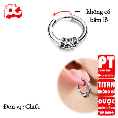 Bông Tai Nam Titan Cao Cấp - Phong Cách Đẳng Cấp, An Toàn Cho Da, Chống Gỉ Sét, Phụ Kiện Thời Trang Nam Tính - Quà Tặng Lý Tưởng