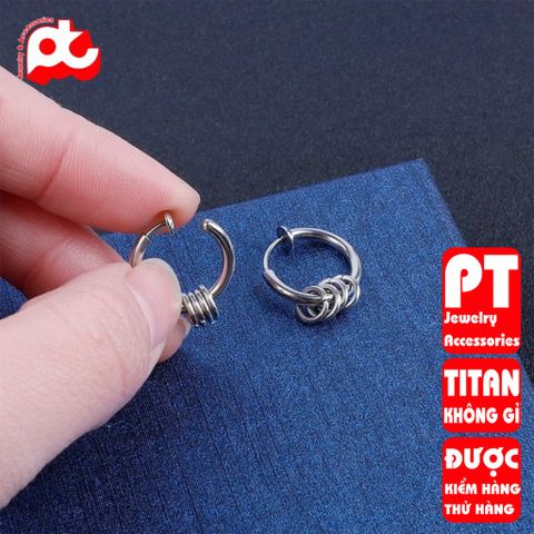 Bông Tai Nam Titan Cao Cấp - Phong Cách Đẳng Cấp, An Toàn Cho Da, Chống Gỉ Sét, Phụ Kiện Thời Trang Nam Tính - Quà Tặng Lý Tưởng
