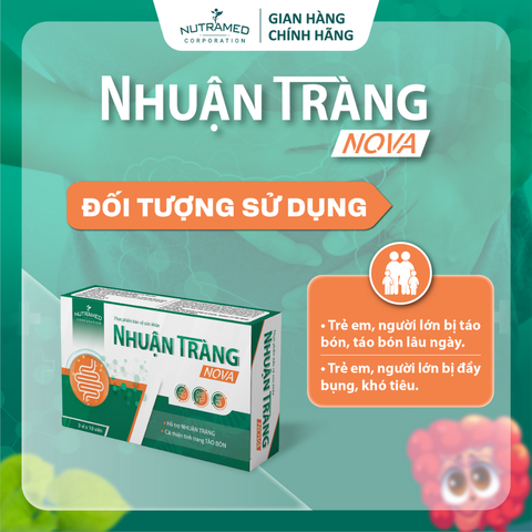 Viên uống Nhuận Tràng Nova hỗ trợ nhuận tràng, giảm táo bón, tăng cường sức khoẻ đường ruột (20 viên)
