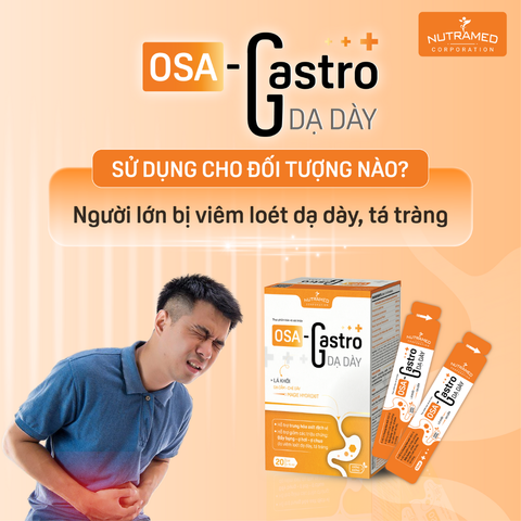 Osa Gastro - Siro Hỗ Trợ Giảm Viêm Loét Dạ Dày, Tá Tràng - Hộp 20 Gói 15ml, Trung Hòa Acid, Giảm Đầy Bụng, Ợ Chua