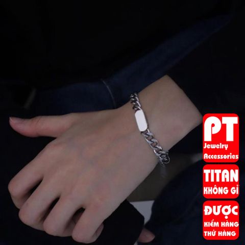 Lắc Tay Titan Nam Cao Cấp - Phong Cách Đẳng Cấp, Không Gỉ Sét, Phụ Kiện Thời Trang Unisex, Màu Bạc, Tặng Quà Hoàn Hảo
