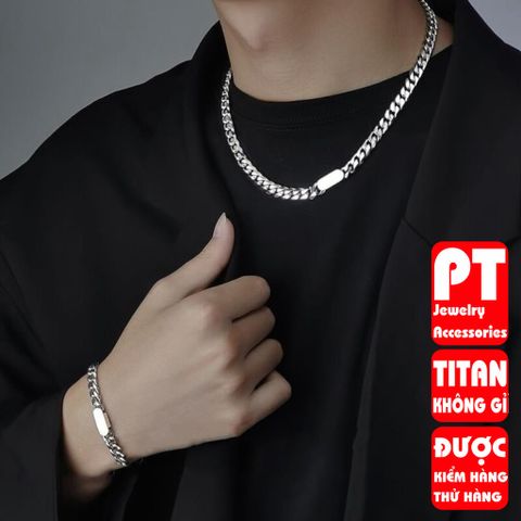 Lắc Tay Titan Nam Cao Cấp - Phong Cách Đẳng Cấp, Không Gỉ Sét, Phụ Kiện Thời Trang Unisex, Màu Bạc, Tặng Quà Hoàn Hảo