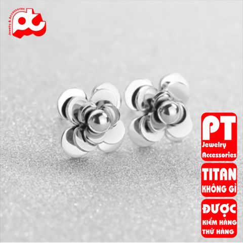 Bông Tai Nữ Titan Cao Cấp Hoa Trà - Sang Trọng, Chống Gỉ, An Toàn Cho Da - Phụ Kiện Thời Trang Phù Hợp Với Mọi Phong Cách