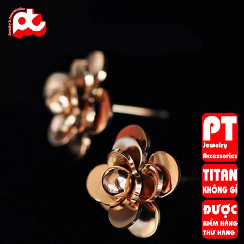 Bông Tai Nữ Titan Cao Cấp Hoa Trà - Sang Trọng, Chống Gỉ, An Toàn Cho Da - Phụ Kiện Thời Trang Phù Hợp Với Mọi Phong Cách