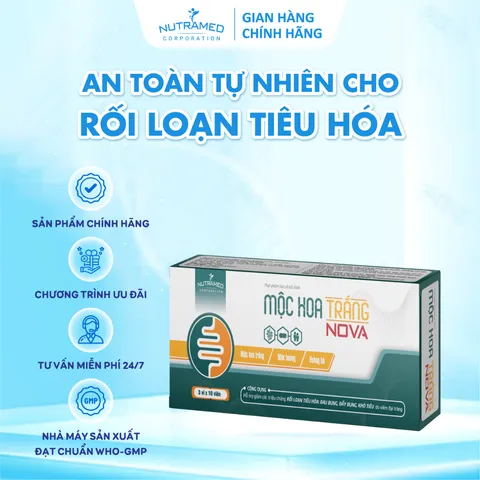 Viên uống Mộc Hoa Trắng Nova - Hỗ trợ sức khỏe đường ruột và viêm đại tràng (30 viên) - Nutramed