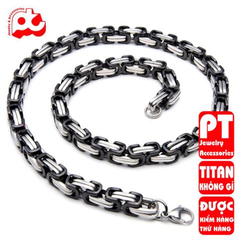 Dây Chuyền Nam Titan Cao Cấp - Thiết Kế Ziczac Hiện Đại, Đen Thép Không Gỉ, Phụ Kiện Thời Trang Nam Tính, Quà Tặng Ý Nghĩa