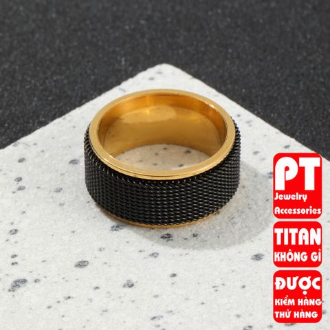 Nhẫn Titan Cao Cấp Nam Nữ Xích Lưới Xoay - Trang Sức Hiphop Đường Phố Unisex, Bền Bỉ và Thời Trang, Giảm Giá 25K