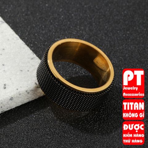 Nhẫn Titan Cao Cấp Nam Nữ Xích Lưới Xoay - Trang Sức Hiphop Đường Phố Unisex, Bền Bỉ và Thời Trang, Giảm Giá 25K