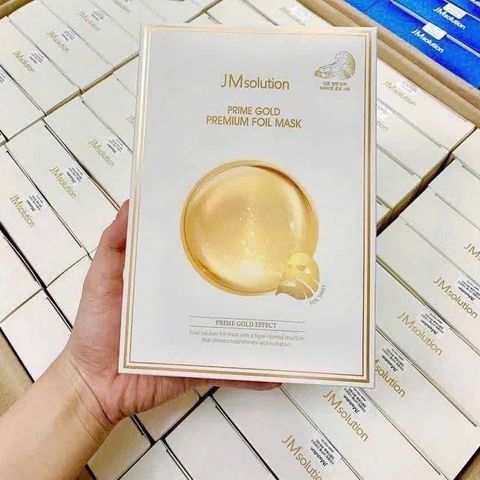 Mặt Nạ JM Gold Premium Foil Mask Hộp 10 Miếng - Dưỡng Ẩm Sâu, Phục Hồi Sáng Da, Sản Phẩm Chăm Sóc Da Từ Jm Solution