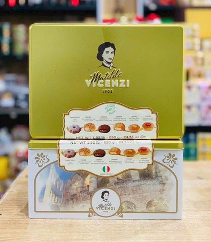 Bánh Hộp Thiếc Matilde Vicenzi 690g - Bánh Ý Cao Cấp Thượng Hạng, Quà Tặng Sang Trọng Cho Dịp Đặc Biệt