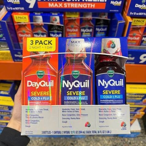 Set 3 Chai Siro Cảm Cúm Vicks Dayquil Nyquil Severe - Giảm Cảm Nhanh, Hỗ Trợ Miễn Dịch, Thoải Mái Ngay Trong Mùa Lạnh