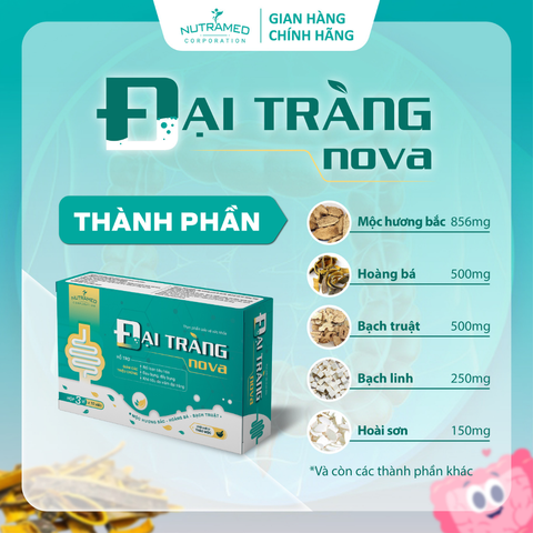 Viên uống Đại Tràng Nova hỗ trợ sức khỏe đại tràng, rối loạn tiêu hóa do viêm đại tràng (30 viên)
