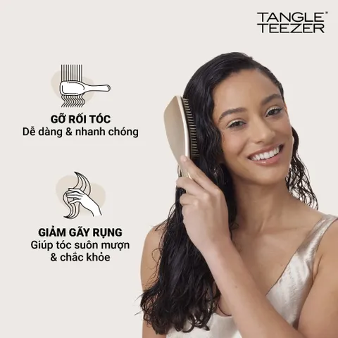 Lược Gỡ Rối Tangle Teezer The Ultimate Detangler Chrome - Phiên Bản Cao Cấp, Chăm Sóc Tóc Thẳng Đến Xoăn, Giảm Gãy Rụng