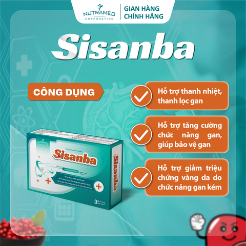 Viên uống hỗ trợ chức năng gan Sisanba Nutramed - Bảo vệ gan, thải độc, 30 viên cho sức khỏe tối ưu