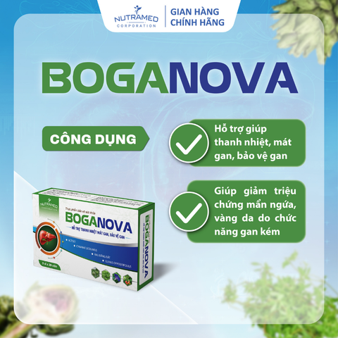 Viên uống Boganova hỗ trợ bảo vệ gan, cải thiện chức năng gan cho người lớn và trẻ em trên 6 tuổi - 60 viên