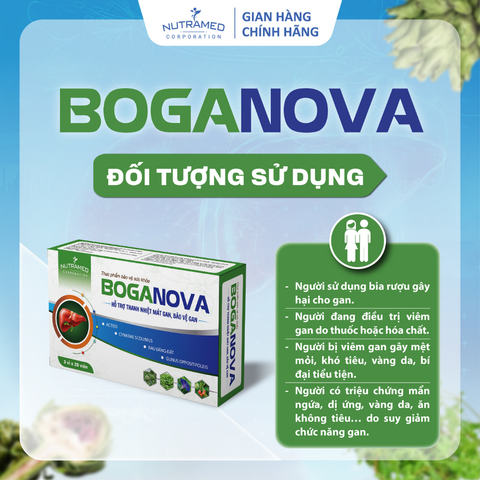 Viên uống Boganova hỗ trợ bảo vệ gan, cải thiện chức năng gan cho người lớn và trẻ em trên 6 tuổi - 60 viên