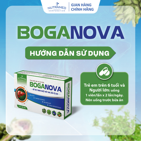Viên uống Boganova hỗ trợ bảo vệ gan, cải thiện chức năng gan cho người lớn và trẻ em trên 6 tuổi - 60 viên