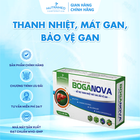Viên uống Boganova hỗ trợ bảo vệ gan, cải thiện chức năng gan cho người lớn và trẻ em trên 6 tuổi - 60 viên