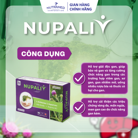 Viên Uống Nupaliv Hỗ Trợ Giải Độc Gan - Bảo Vệ Gan, Cải Thiện Chức Năng Gan - 30 Viên Nutramed