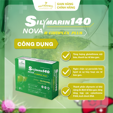 Viên uống Silymarin 140 - Bảo vệ và tăng cường chức năng gan cho người uống rượu, hỗ trợ giải độc gan - Hộp 30 viên Nutramed