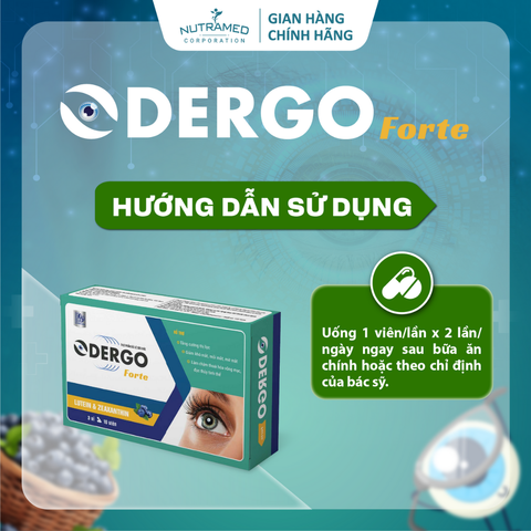 Viên Uống Bổ Mắt Odergo Forte - Hỗ Trợ Tăng Cường Thị Lực, Giảm Khô Mỏi Mắt - 30 Viên Giúp Làm Chậm Thoái Hóa Võng Mạc