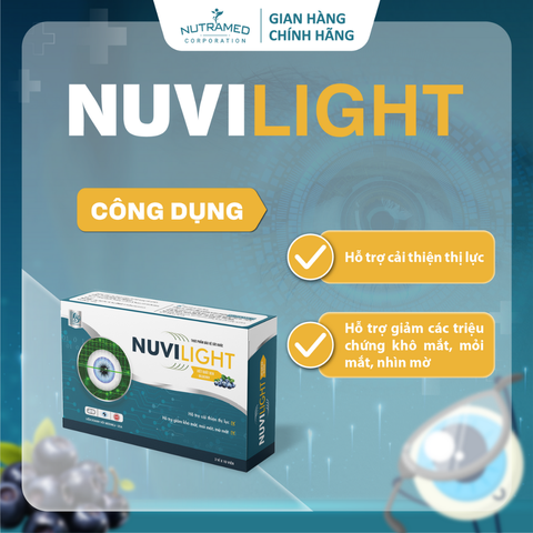 Viên uống Nuvilight hỗ trợ tăng cường thị lực, giảm khô mắt mỏi mắt (Hộp 30 viên)