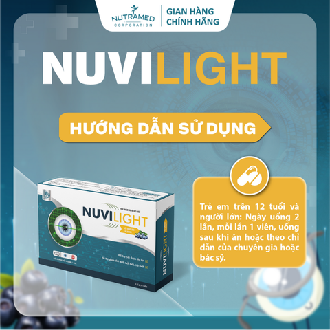 Viên uống Nuvilight hỗ trợ tăng cường thị lực, giảm khô mắt mỏi mắt (Hộp 30 viên)