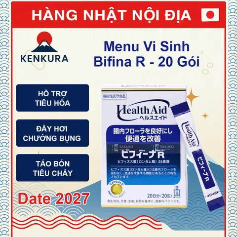 Men Vi Sinh Bifina Nhật Bản - 20 Gói Hỗ Trợ Tiêu Hóa, Cân Bằng Hệ Vi Sinh Đường Ruột, Sản Phẩm Chất Lượng Cao Từ Nhật