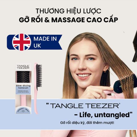 Lược Gỡ Rối Tangle Teezer - Ultimate Blow Dry Chải Tóc Nhanh Khô, Thiết Kế Thông Hơi, Dành Cho Tóc Thẳng & Gợn Sóng