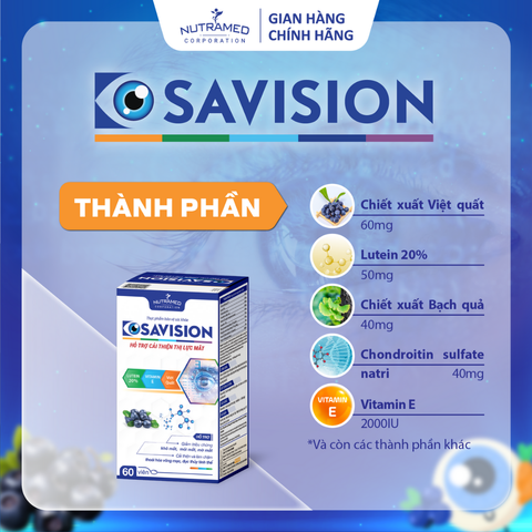 Viên uống Osavision hỗ trợ tăng cường thị lực giảm khô mắt, mỏi mắt, nhìn mờ (60 viên)