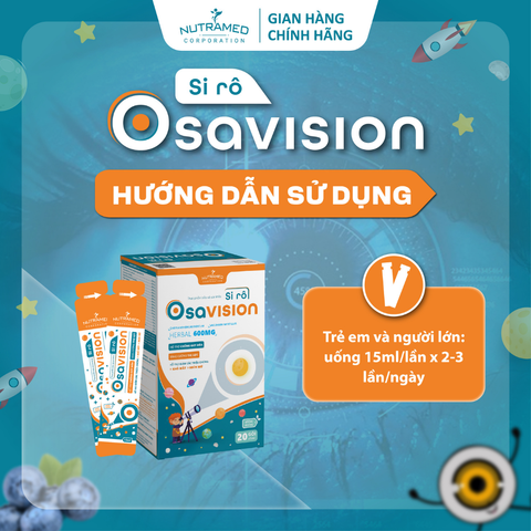 Siro Osavision hỗ trợ tăng cường thị lực, giảm khô mắt, mỏi mắt và mờ mắt (20 gói)