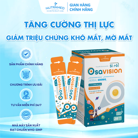 Siro Osavision hỗ trợ tăng cường thị lực, giảm khô mắt, mỏi mắt và mờ mắt (20 gói)