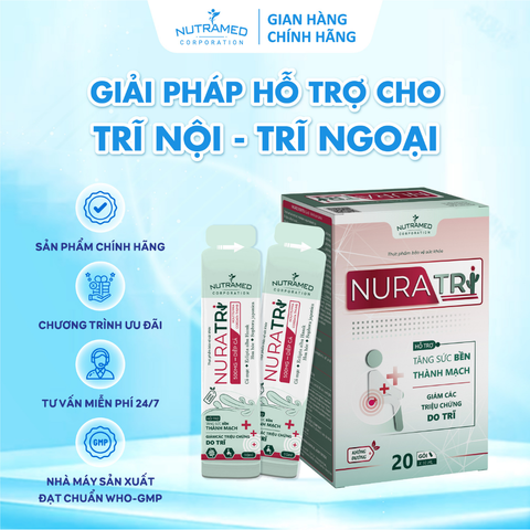 NURATRI Hỗ Trợ Ngăn Ngừa Trĩ - Thực Phẩm Chức Năng 20 Gói X 10ml - Giải Pháp Tăng Sức Bền Thành Mạch