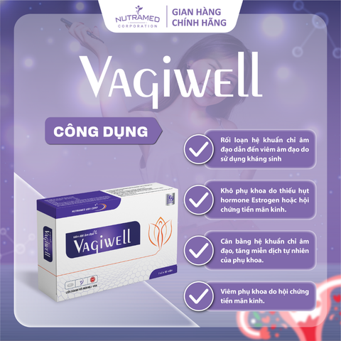 Viên đặt Vagiwell - Hỗ trợ cân bằng lợi khuẩn và giảm viêm nhiễm phụ khoa, 10 viên, giải pháp cho vấn đề viêm nhiễm âm đạo.