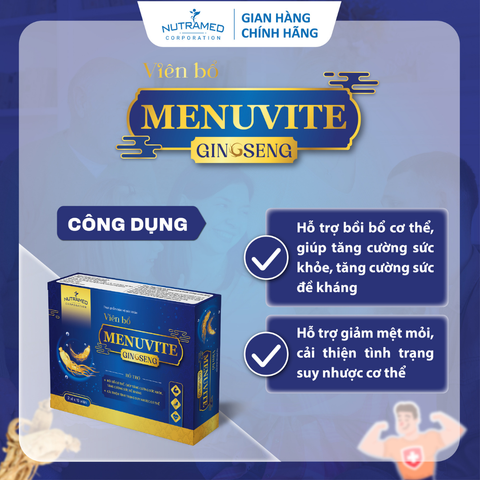 Viên Uống Menuvite Ginseng Hỗ Trợ Tăng Cường Sức Đề Kháng, Bồi Bổ Cơ Thể (30 Viên) - Vitamin Và Khoáng Chất Thiết Yếu