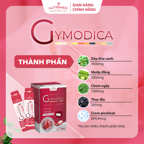 Gymodica - Hỗ Trợ Ổn Định Chỉ Số Đường Huyết Cho Người Bị Tiểu Đường - Gói 20 Gói x 10ml