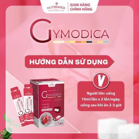 Gymodica - Hỗ Trợ Ổn Định Chỉ Số Đường Huyết Cho Người Bị Tiểu Đường - Gói 20 Gói x 10ml