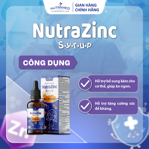 Combo Sắt + Kẽm Nutramed cho Bé - Giải Pháp Tăng Cường Đề Kháng, Phát Triển Trí Tuệ và Giảm Thiếu Máu (30ml)