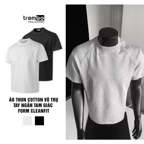 Áo Thun Nam TROMBE Cao Cấp Cotton Vũ Trụ - Clean Fit, Mềm Như Kẹo Bông, Thiết Kế Hiện Đại, Thoải Mái, Phong Cách Nam Tính