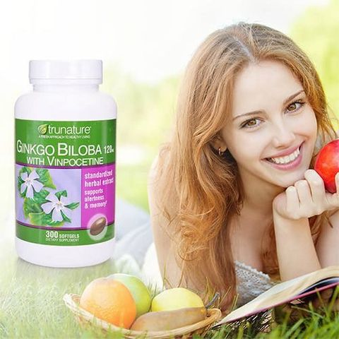 Viên uống bổ não Trunature Ginkgo Biloba with Vinpocetine 300 viên - Tăng cường trí nhớ và khả năng tư duy hiệu quả!