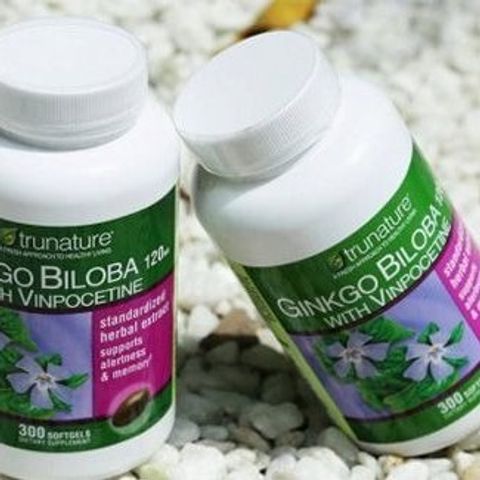 Viên uống bổ não Trunature Ginkgo Biloba with Vinpocetine 300 viên - Tăng cường trí nhớ và khả năng tư duy hiệu quả!