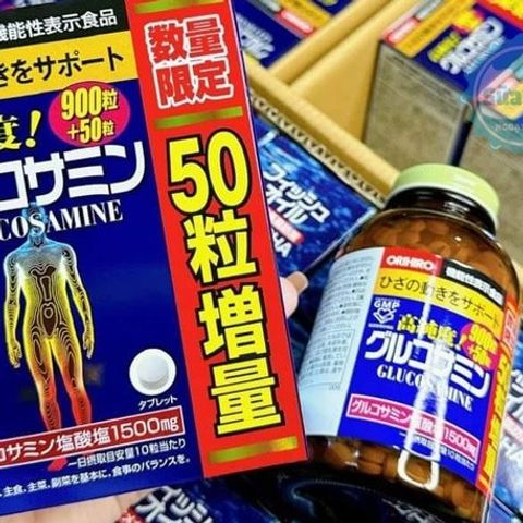 Viên Uống Glucosamine Nhật Bản Orihiro 1500mg (900 viên) - Hỗ Trợ Sức Khỏe Khớp Xương, Dẻo Dai Cho Người Lớn Tuổi
