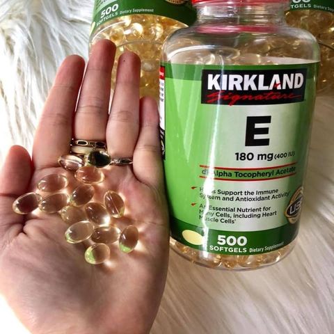 Viên uống Kirkland Vitamin E 400 IU (500 viên, Nắp đỏ) - Bổ sung Vitamin E Tự Nhiên cho Sức Khỏe và Làm Đẹp da